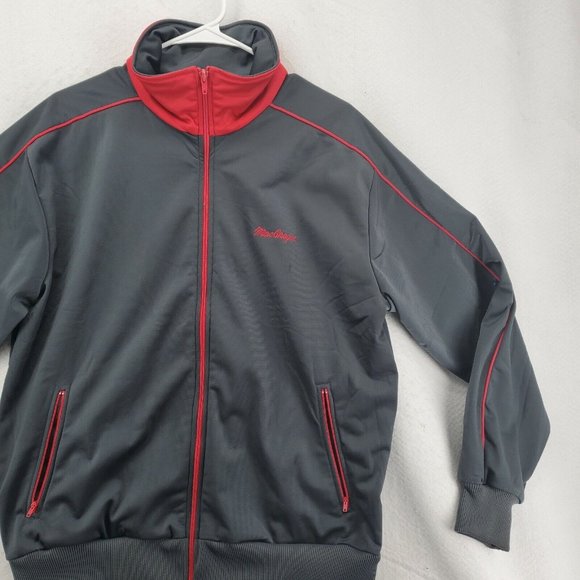 MacGregor Jacket Men's Long Sleeve Full Zip High Neck Zippered Pockets Gray Lg - Picture 5 of 12